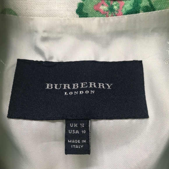 BURBERRY LONDON Women 10 green flower design zipper front jacket - Picture 13 of 15